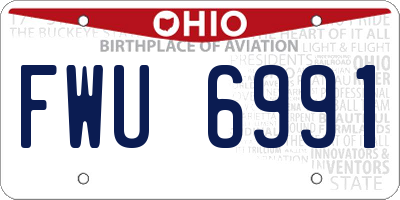 OH license plate FWU6991