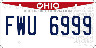 OH license plate FWU6999