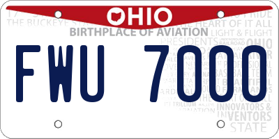 OH license plate FWU7000