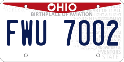 OH license plate FWU7002