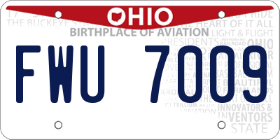 OH license plate FWU7009