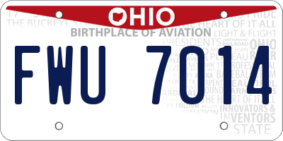 OH license plate FWU7014