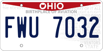 OH license plate FWU7032