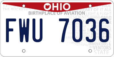 OH license plate FWU7036