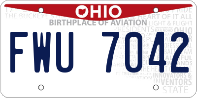 OH license plate FWU7042