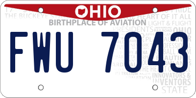 OH license plate FWU7043