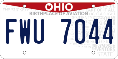 OH license plate FWU7044