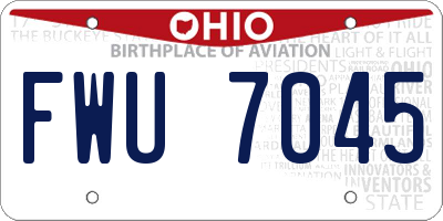 OH license plate FWU7045