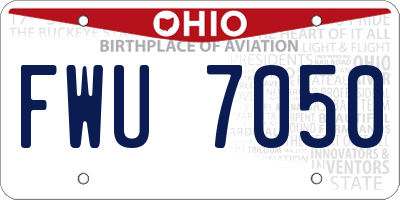 OH license plate FWU7050