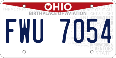 OH license plate FWU7054