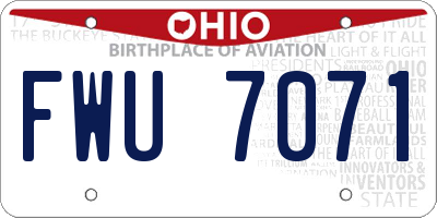 OH license plate FWU7071