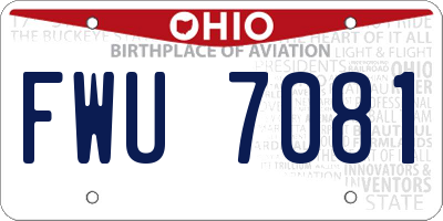 OH license plate FWU7081