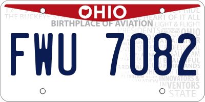 OH license plate FWU7082