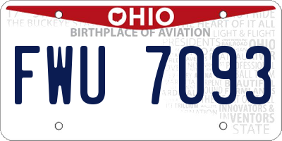 OH license plate FWU7093