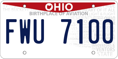 OH license plate FWU7100