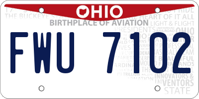 OH license plate FWU7102