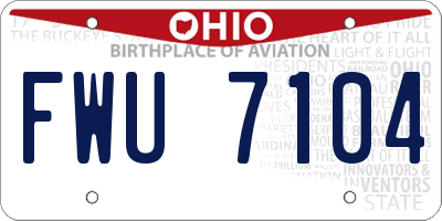 OH license plate FWU7104