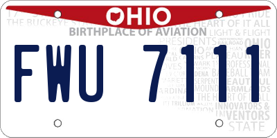 OH license plate FWU7111