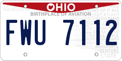 OH license plate FWU7112