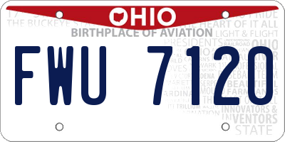 OH license plate FWU7120