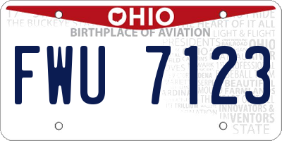OH license plate FWU7123