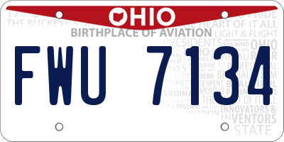 OH license plate FWU7134