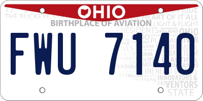 OH license plate FWU7140