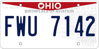 OH license plate FWU7142