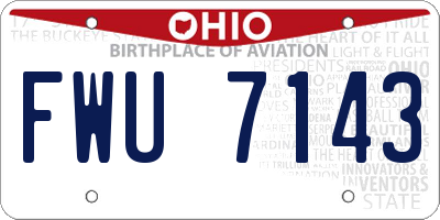 OH license plate FWU7143