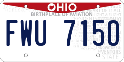 OH license plate FWU7150