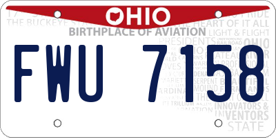 OH license plate FWU7158
