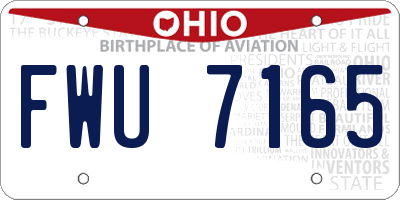 OH license plate FWU7165