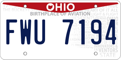 OH license plate FWU7194