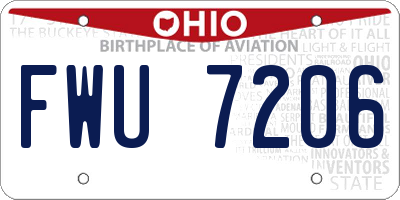 OH license plate FWU7206