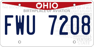 OH license plate FWU7208
