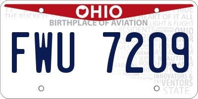 OH license plate FWU7209