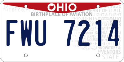 OH license plate FWU7214