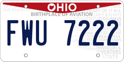 OH license plate FWU7222