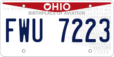 OH license plate FWU7223