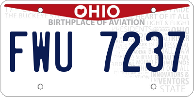 OH license plate FWU7237