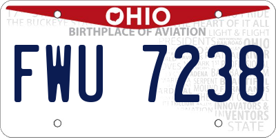 OH license plate FWU7238