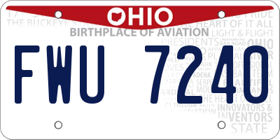 OH license plate FWU7240