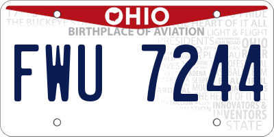 OH license plate FWU7244