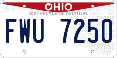 OH license plate FWU7250