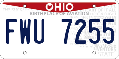 OH license plate FWU7255