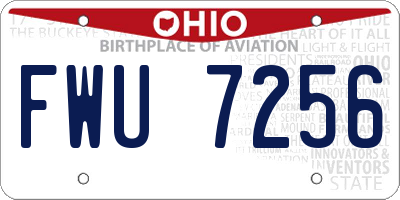 OH license plate FWU7256