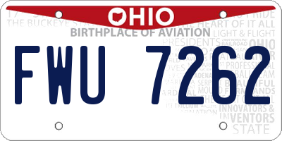 OH license plate FWU7262