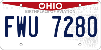 OH license plate FWU7280