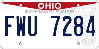 OH license plate FWU7284