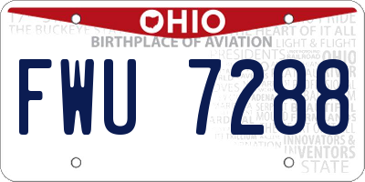 OH license plate FWU7288